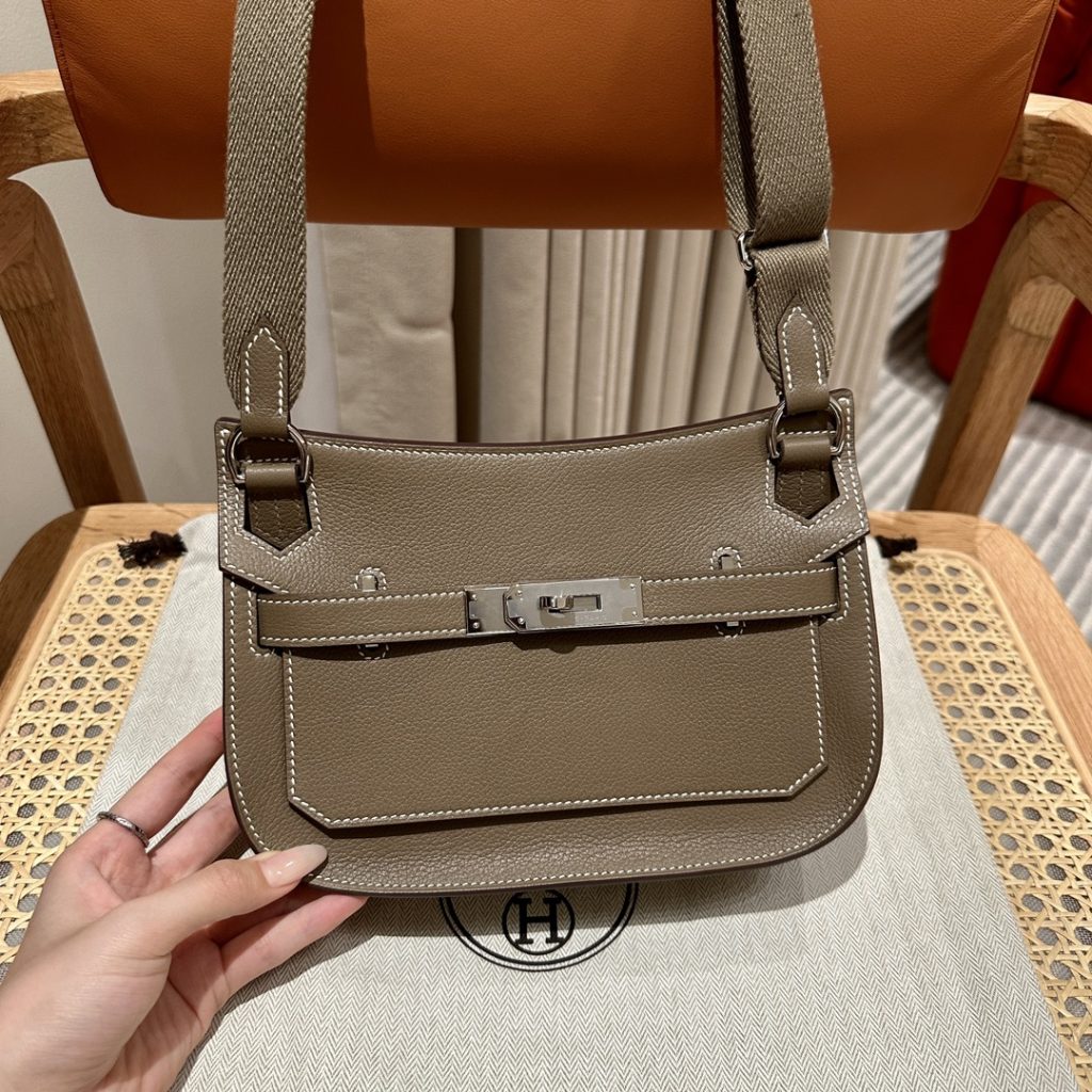 Jypsière Mini – Elephant Grey Calfskin / Silver-Tone Hardware