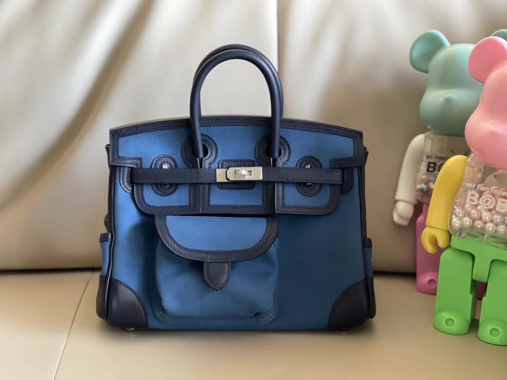 Birkin Cargo 25 cm – Blue / silver-tone hardware