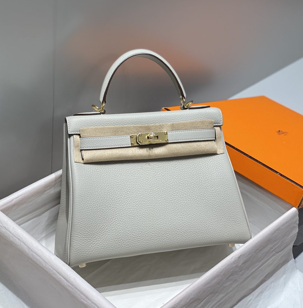 Kelly — 25/28 cm — Pearl Gray — Togo leather — Gold-tone or silver-tone hardware