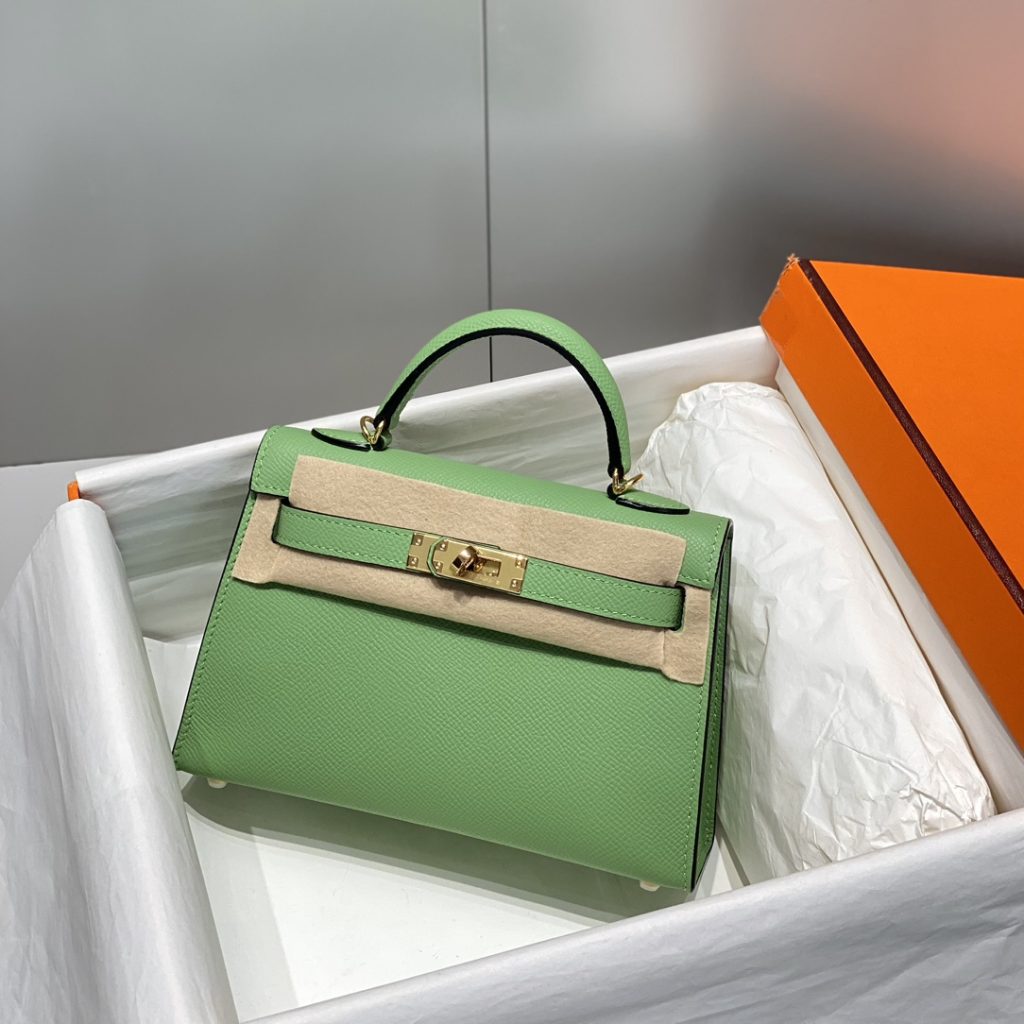 Mini Kelly II — 19 cm — Avocado Green — Gold-tone or silver-tone hardware