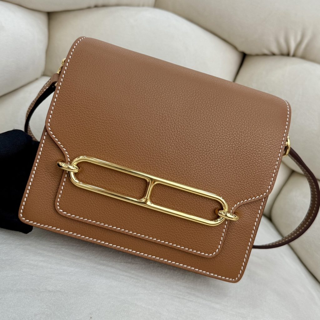 Roulis — Golden Brown — leather and calfskin