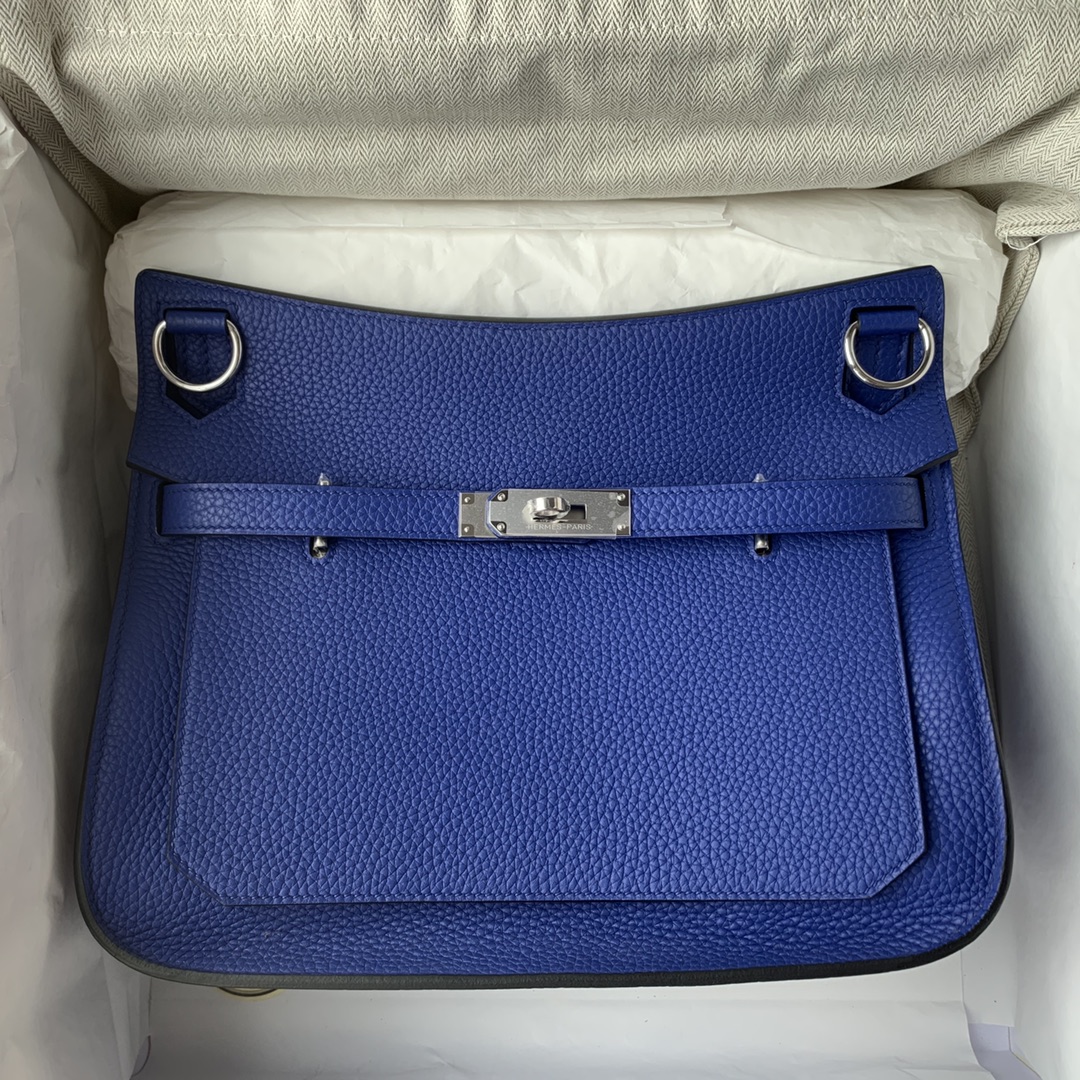 Jypsière 28 cm – Electric Blue TC Leather / Silver-Tone Hardware - 图片 8