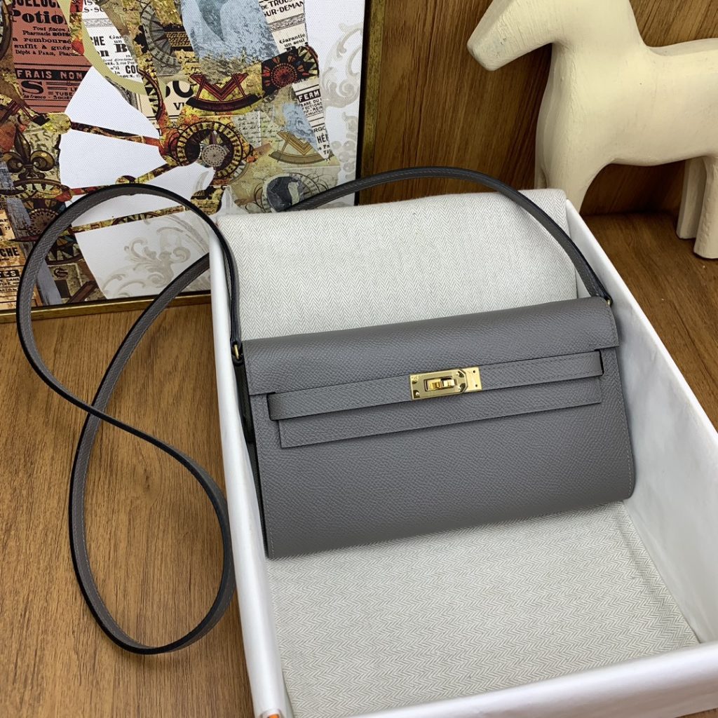 Kelly WOC — Nimbus Gray — Epsom leather — Gold-tone hardware