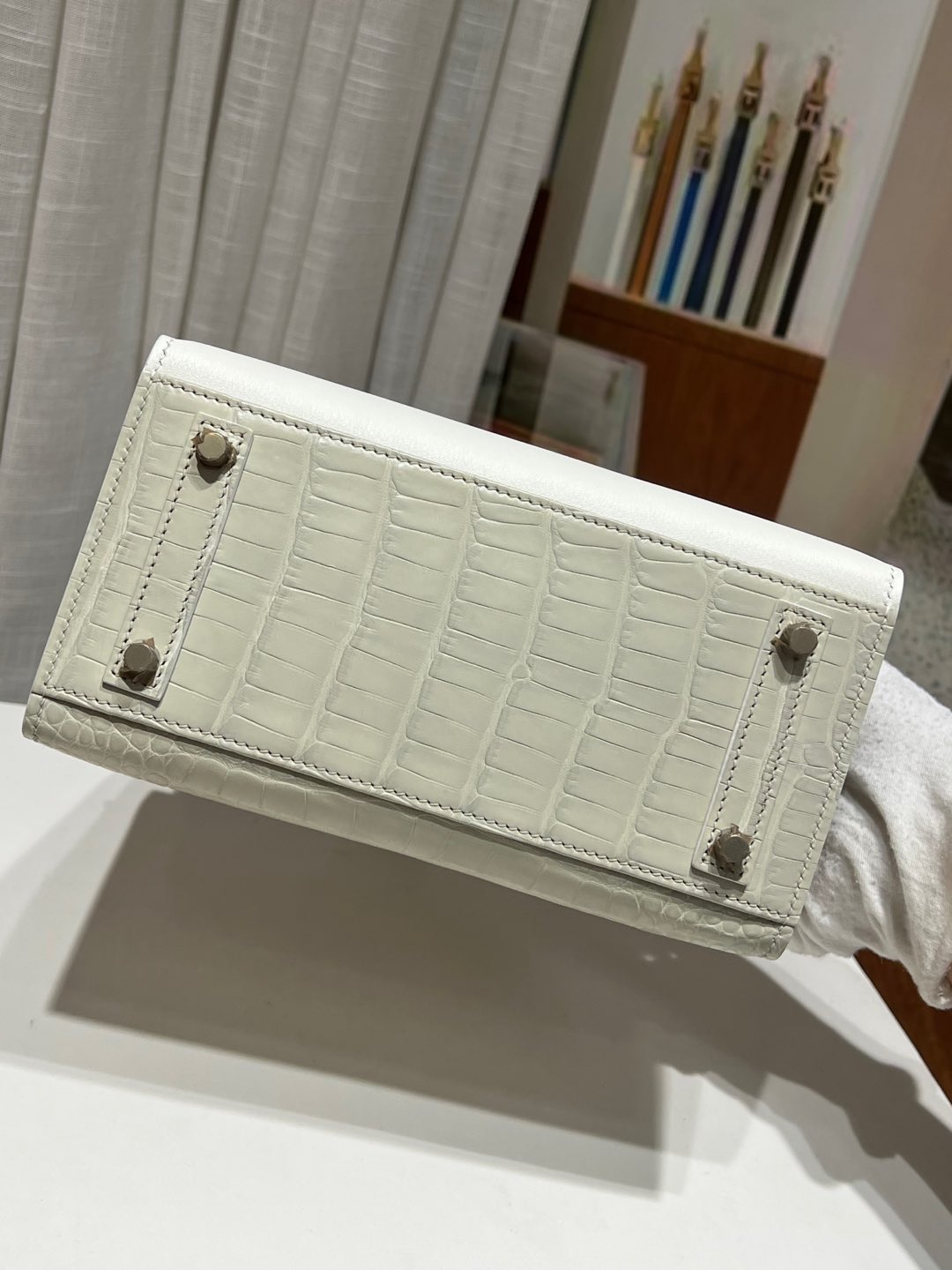 Birkin 20 cm House Bag – “First Snow” / Silver-Tone Hardware - 图片 9