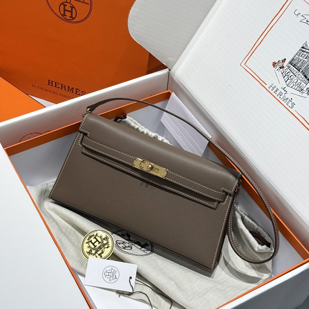 Kelly Elan — 28 cm — Elephant Gray — cowhide leather — Gold-tone hardware