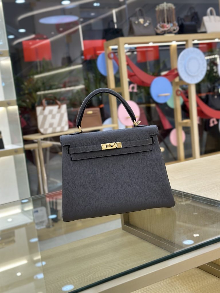 Kelly — 25/28 cm — Tin Gray — Togo leather — Gold-tone hardware