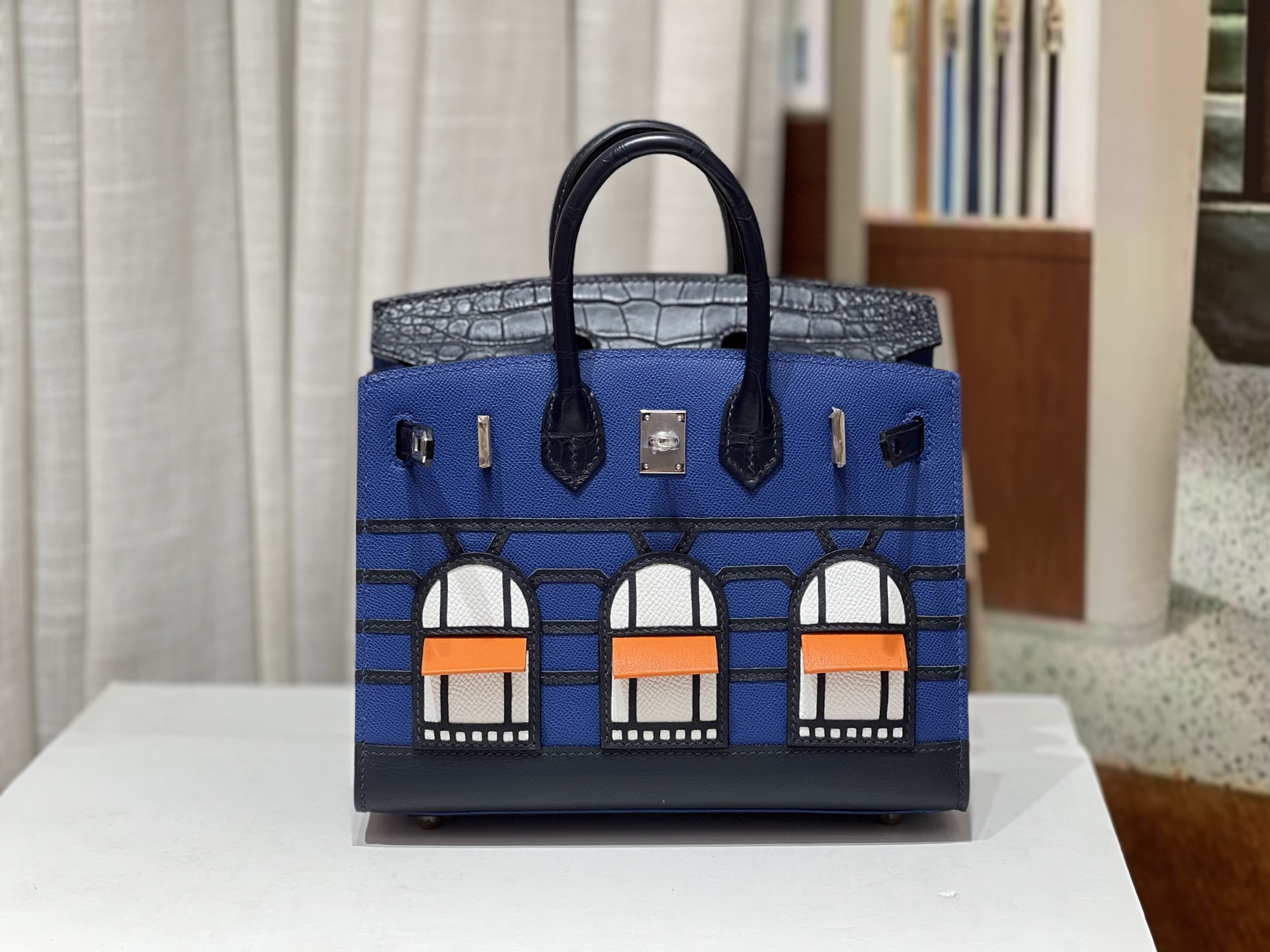 Birkin 20 cm House Bag – “Night” / Silver-Tone Hardware - 图片 4