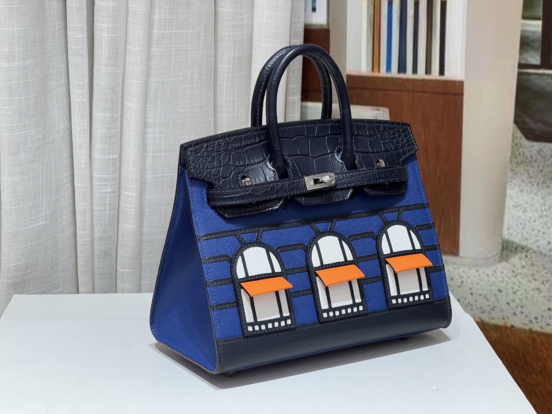 Birkin 20 cm House Bag – “Night” / Silver-Tone Hardware - 图片 3