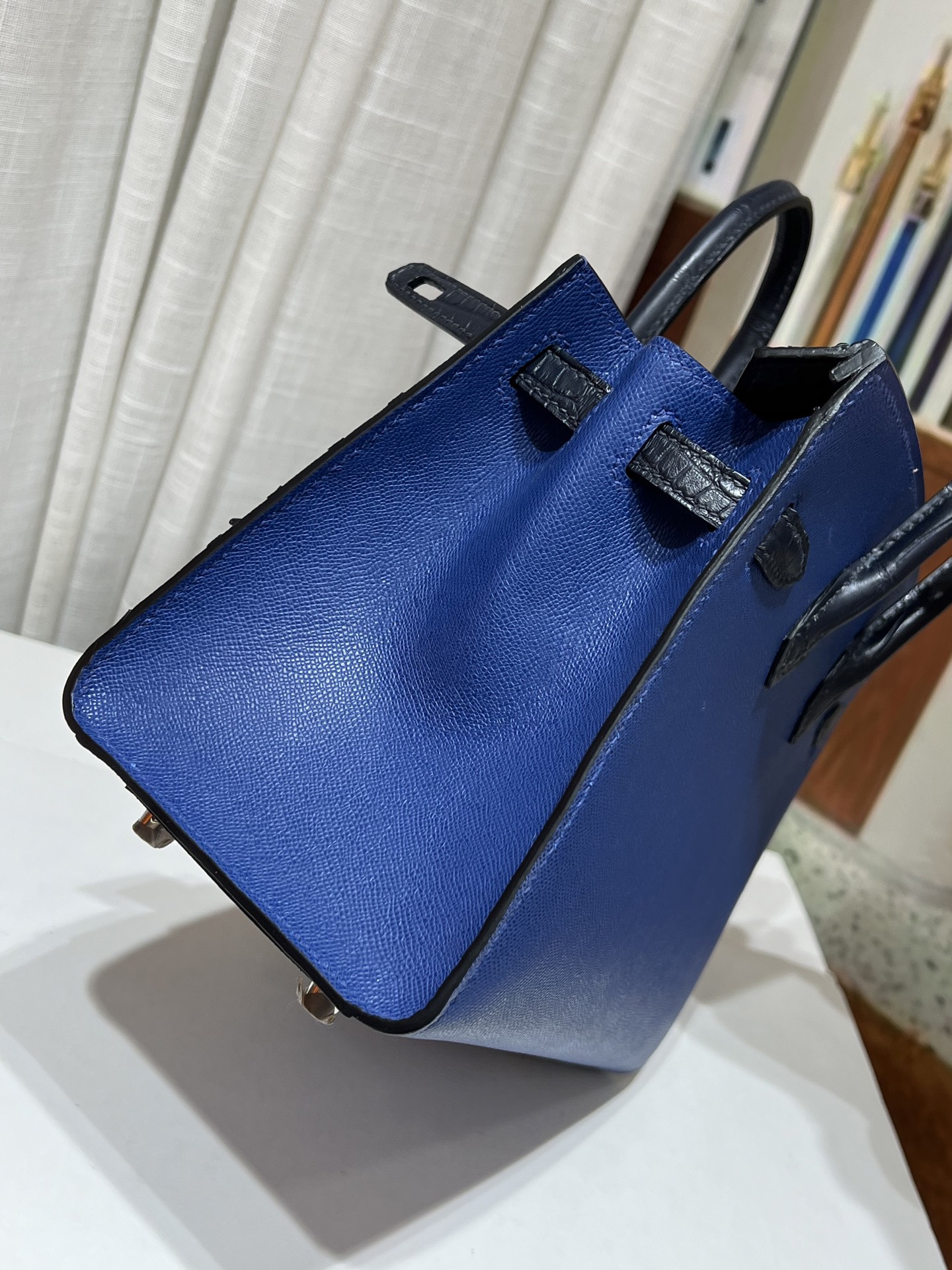 Birkin 20 cm House Bag – “Night” / Silver-Tone Hardware - 图片 8