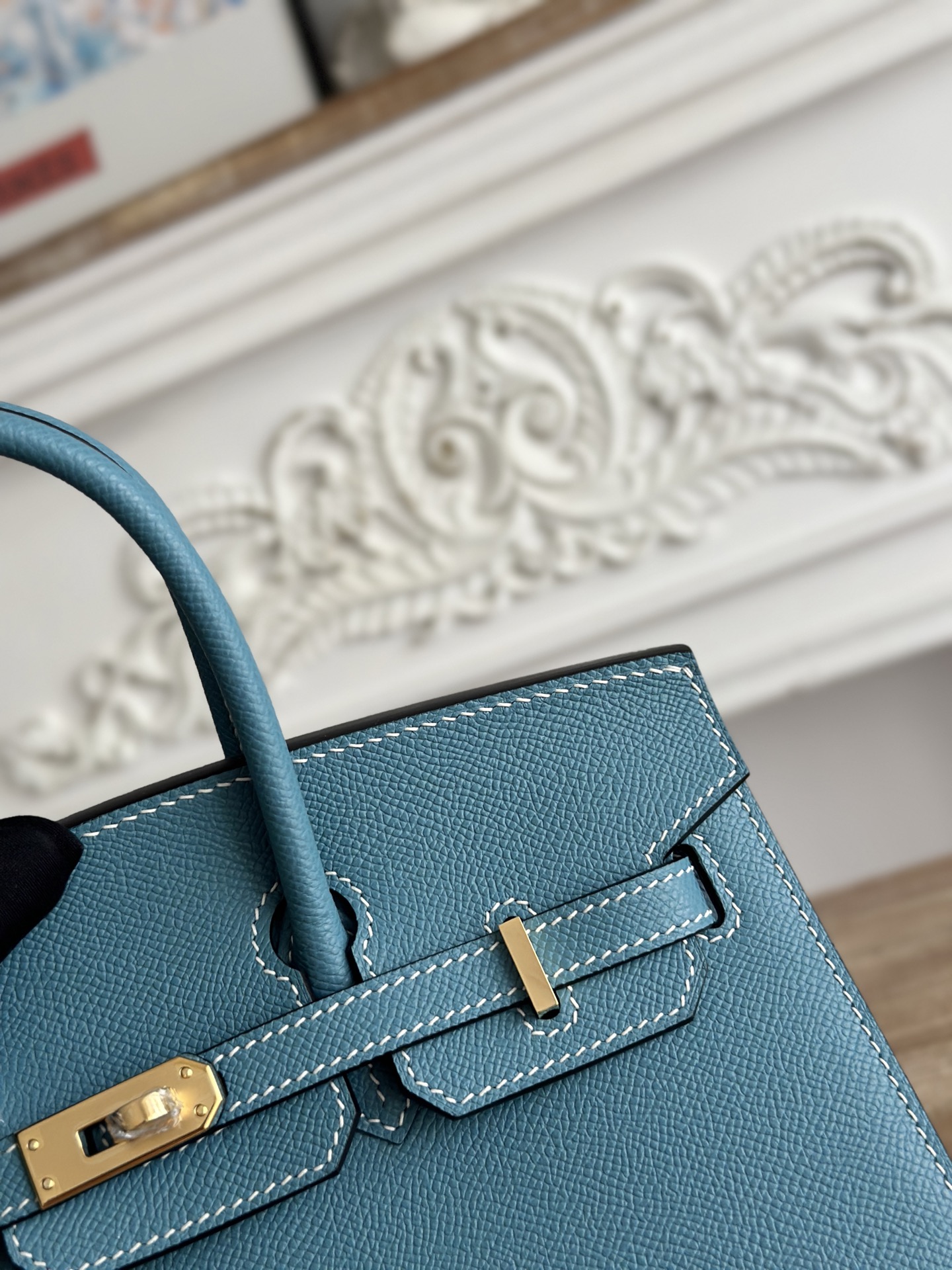 Birkin — 25/30 cm — Denim Blue — Epsom leather — Gold-tone or silver-tone hardware - 图片 6