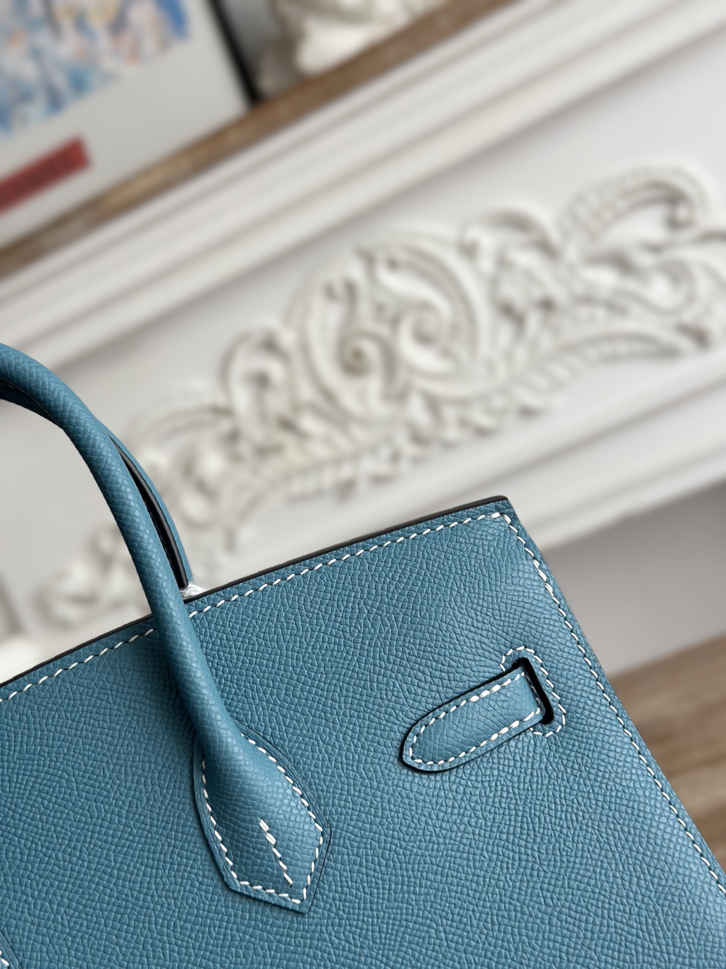 Birkin — 25/30 cm — Denim Blue — Epsom leather — Gold-tone or silver-tone hardware - 图片 7