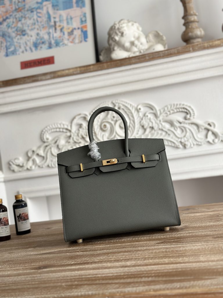 Birkin — 25 cm — Tin Gray — Epsom leather — Gold-tone hardware