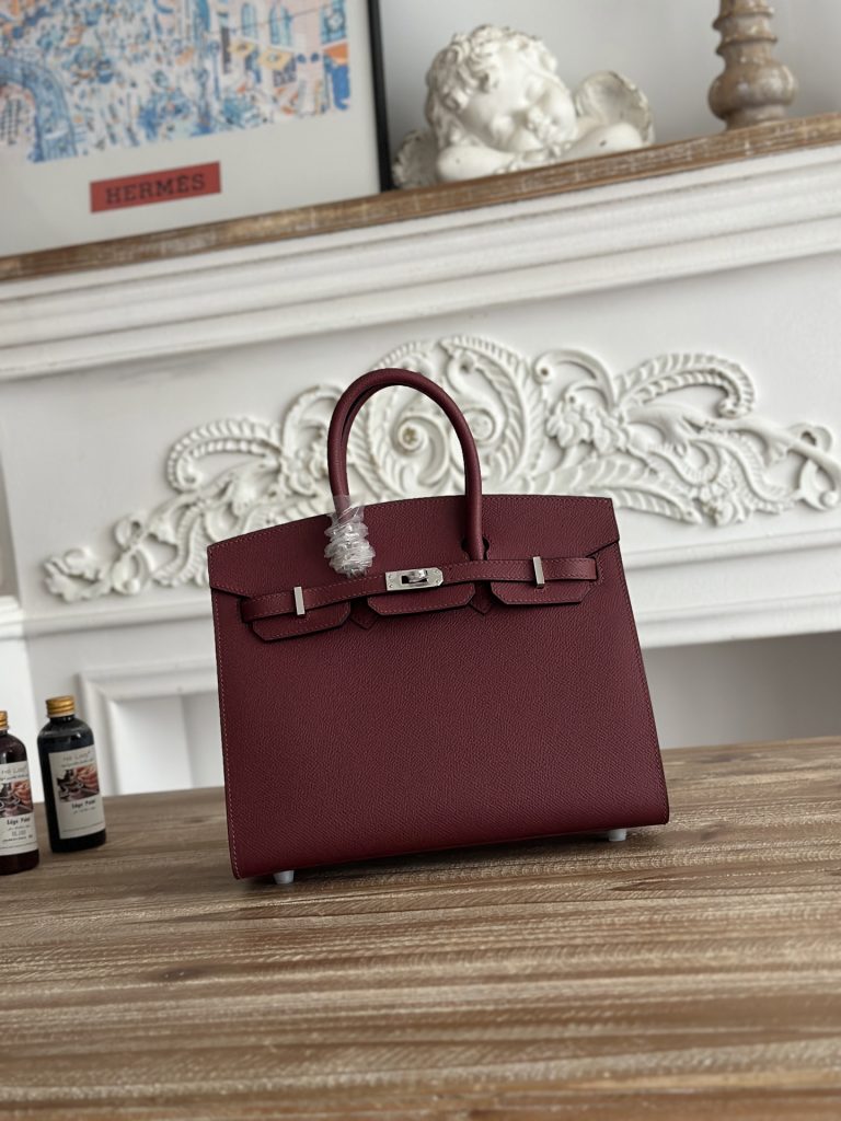 Birkin — 30 cm — Burgundy — Epsom leather — Gold-tone or silver-tone hardware