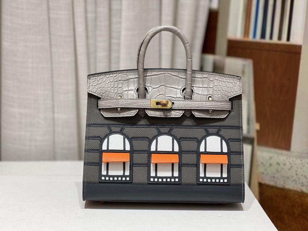 Birkin 20 cm House Bag – Grey / Light Gold-Tone Hardware
