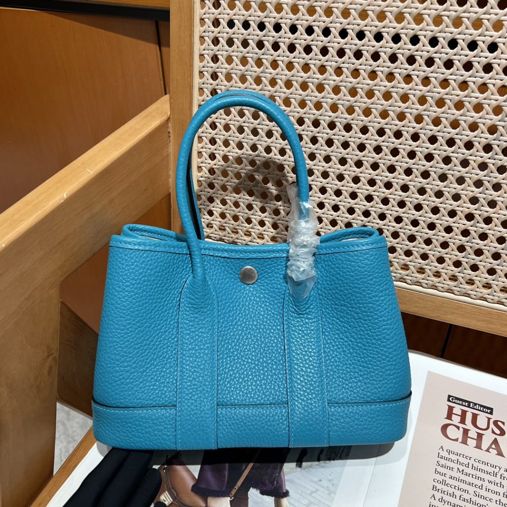 All-Leather Garden Party Mini – 23 cm / Lake Blue