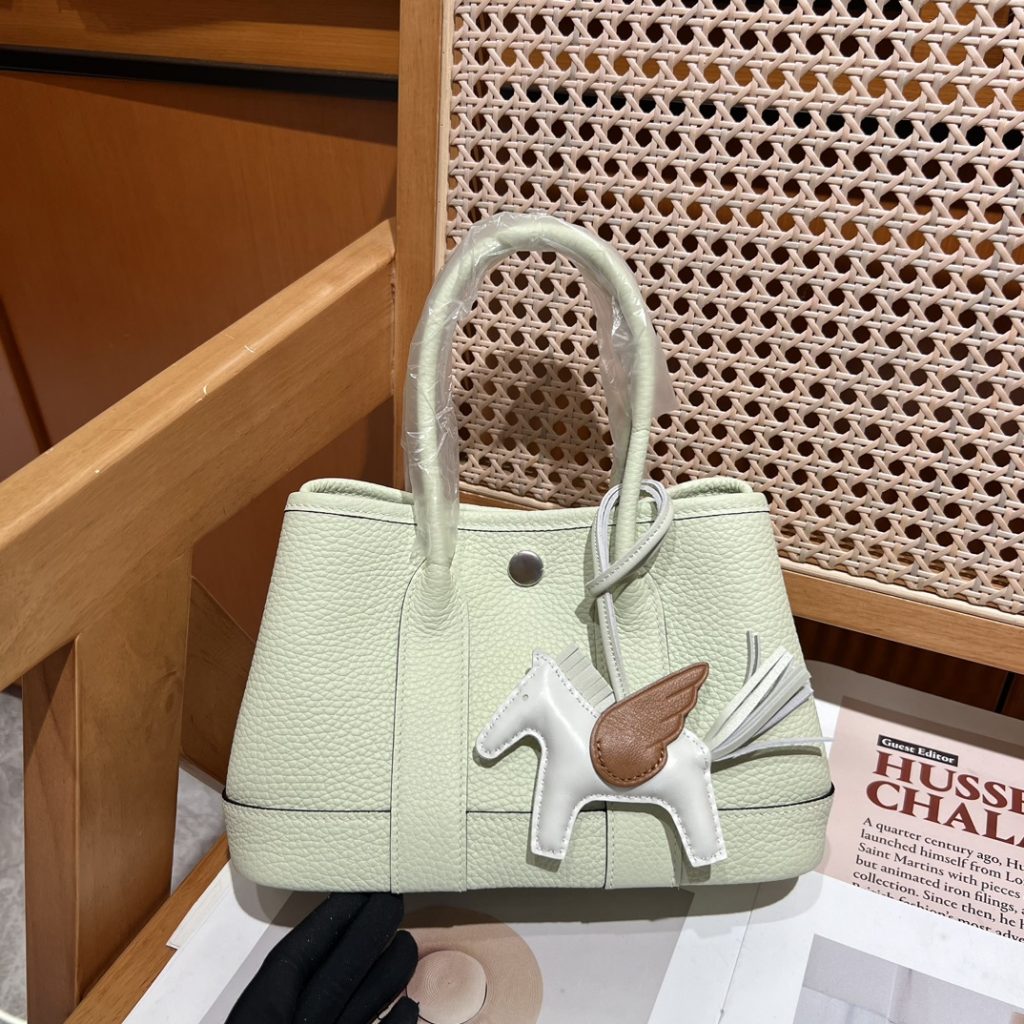 All-Leather Garden Party Mini – 23 cm / Bubble Green