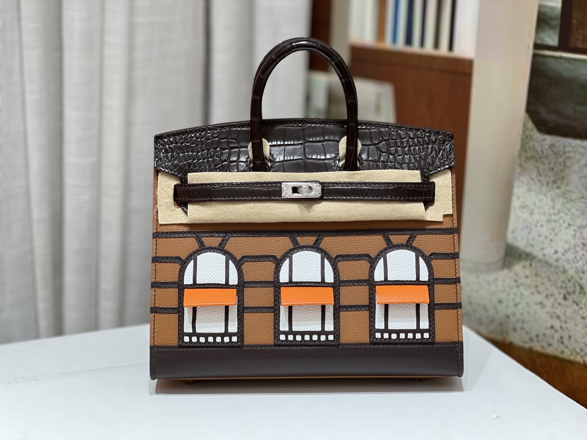 Birkin 20 cm House Bag – “Day” / Silver-Tone Hardware