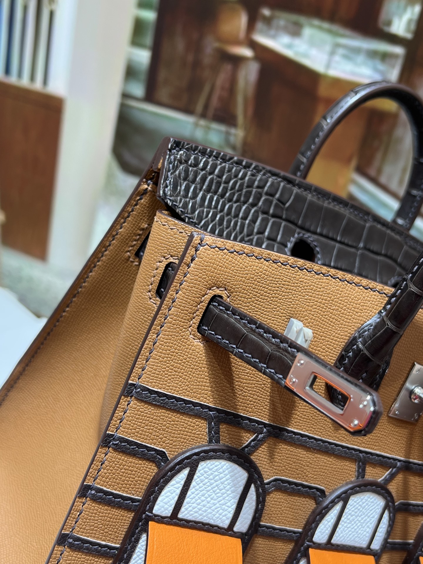 Birkin 20 cm House Bag – “Day” / Silver-Tone Hardware - 图片 6