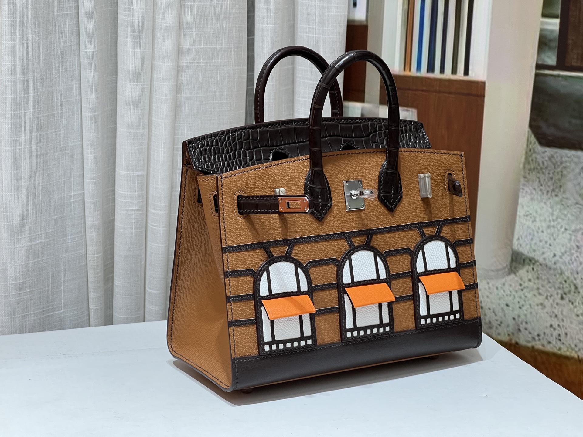 Birkin 20 cm House Bag – “Day” / Silver-Tone Hardware - 图片 5