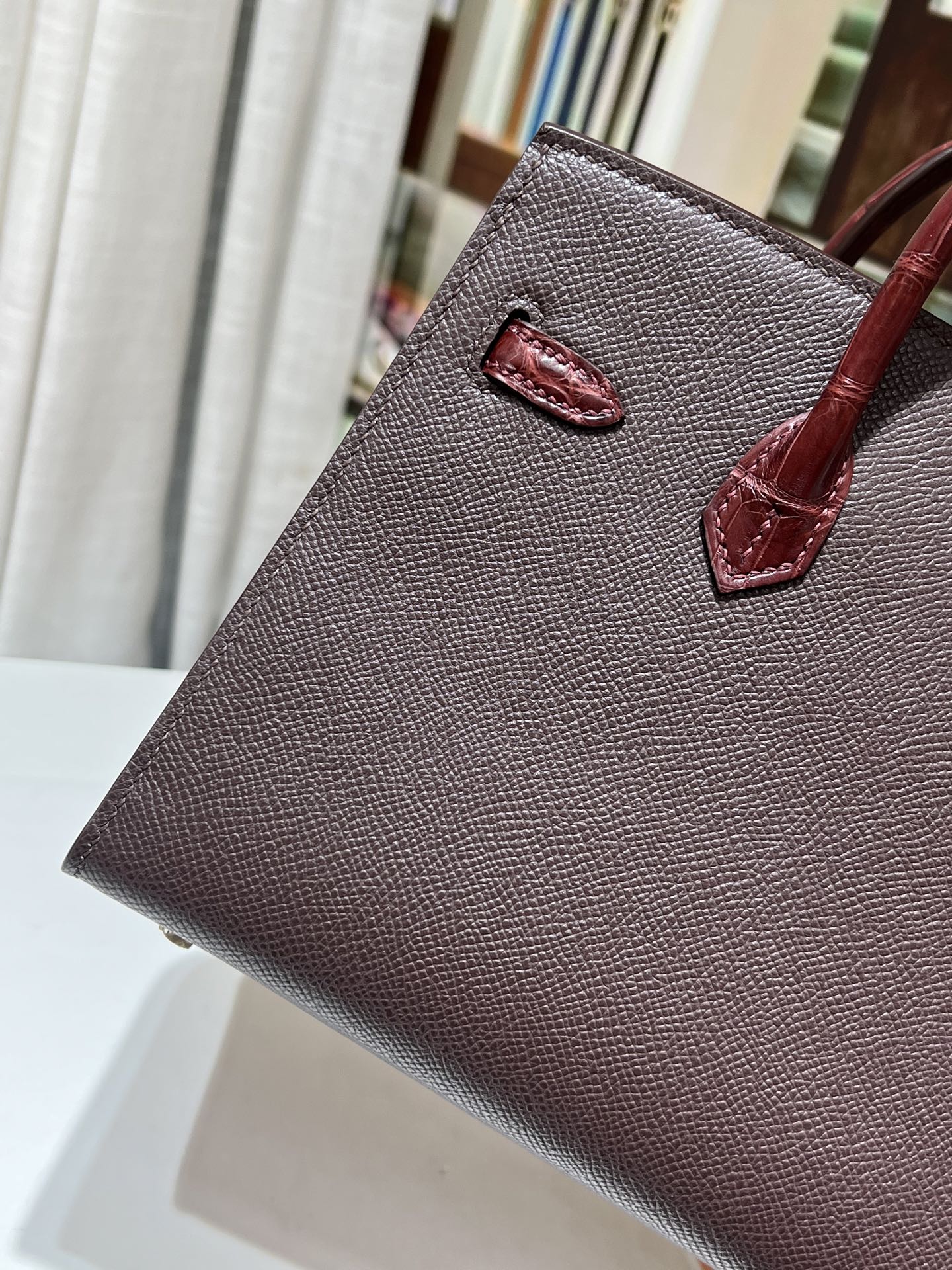 Birkin 20 cm House Bag – Wine Red / Silver-Tone Hardware - 图片 8