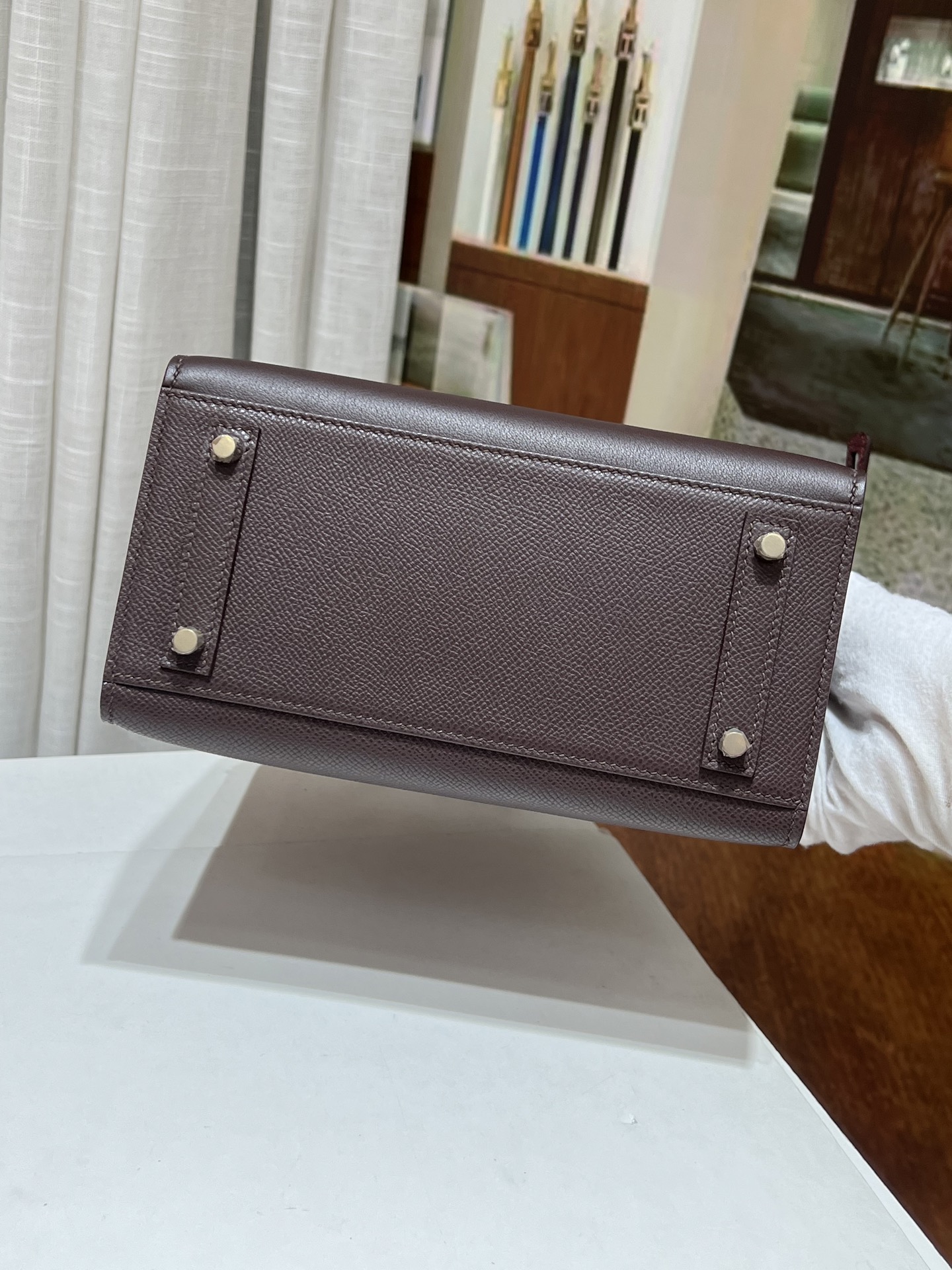 Birkin 20 cm House Bag – Wine Red / Silver-Tone Hardware - 图片 9