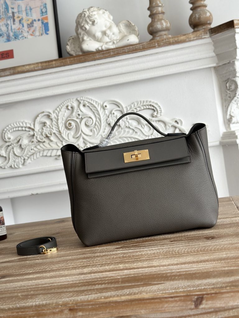 Kelly 24/24 — 29 cm — Tin Gray — Togo leather