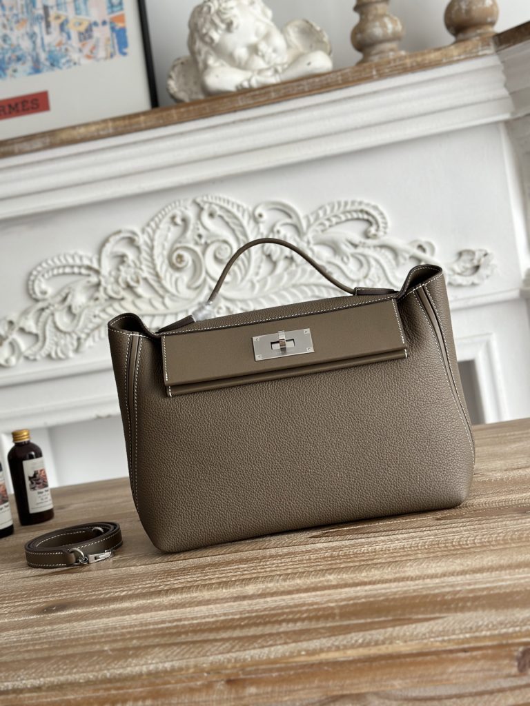 Kelly 24/24 — 29 cm — Elephant Gray — Togo leather