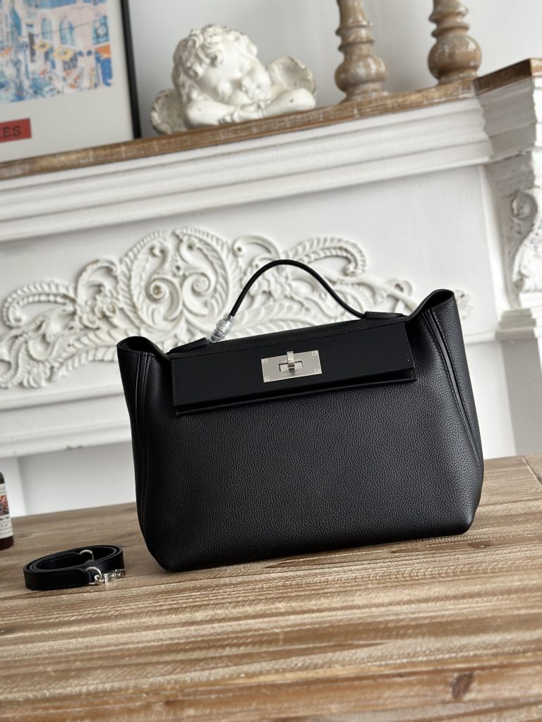 Kelly 24/24 — 29 cm — Black — Togo leather