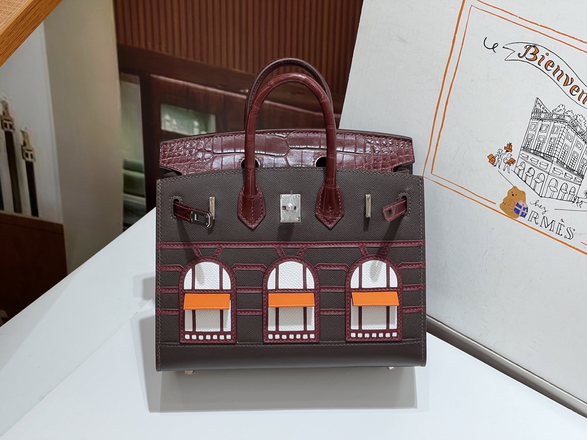 Birkin 20 cm House Bag – Wine Red / Silver-Tone Hardware - 图片 5