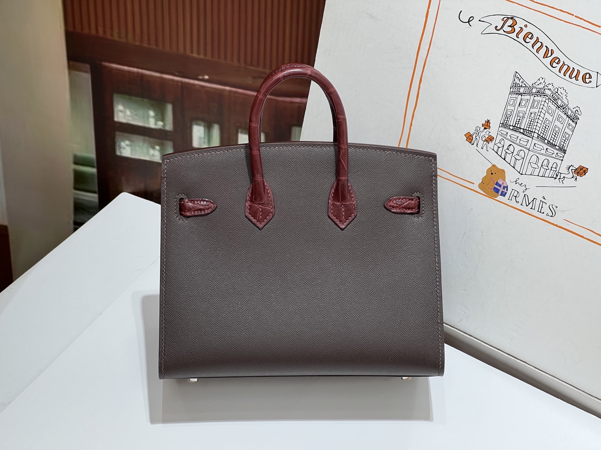 Birkin 20 cm House Bag – Wine Red / Silver-Tone Hardware - 图片 3