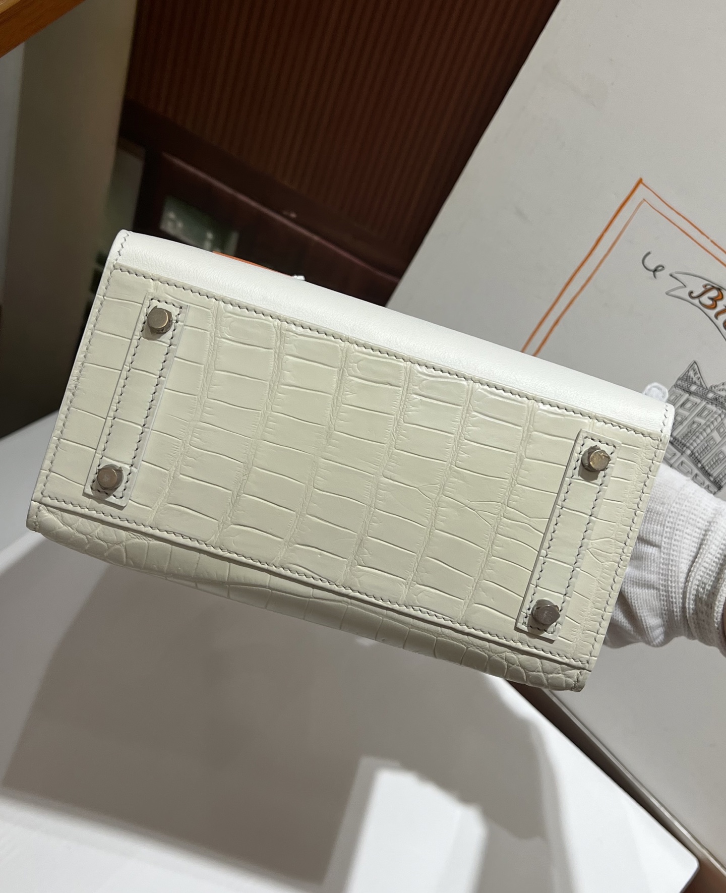 Birkin 20 cm House Bag – “First Snow” / Silver-Tone Hardware - 图片 9
