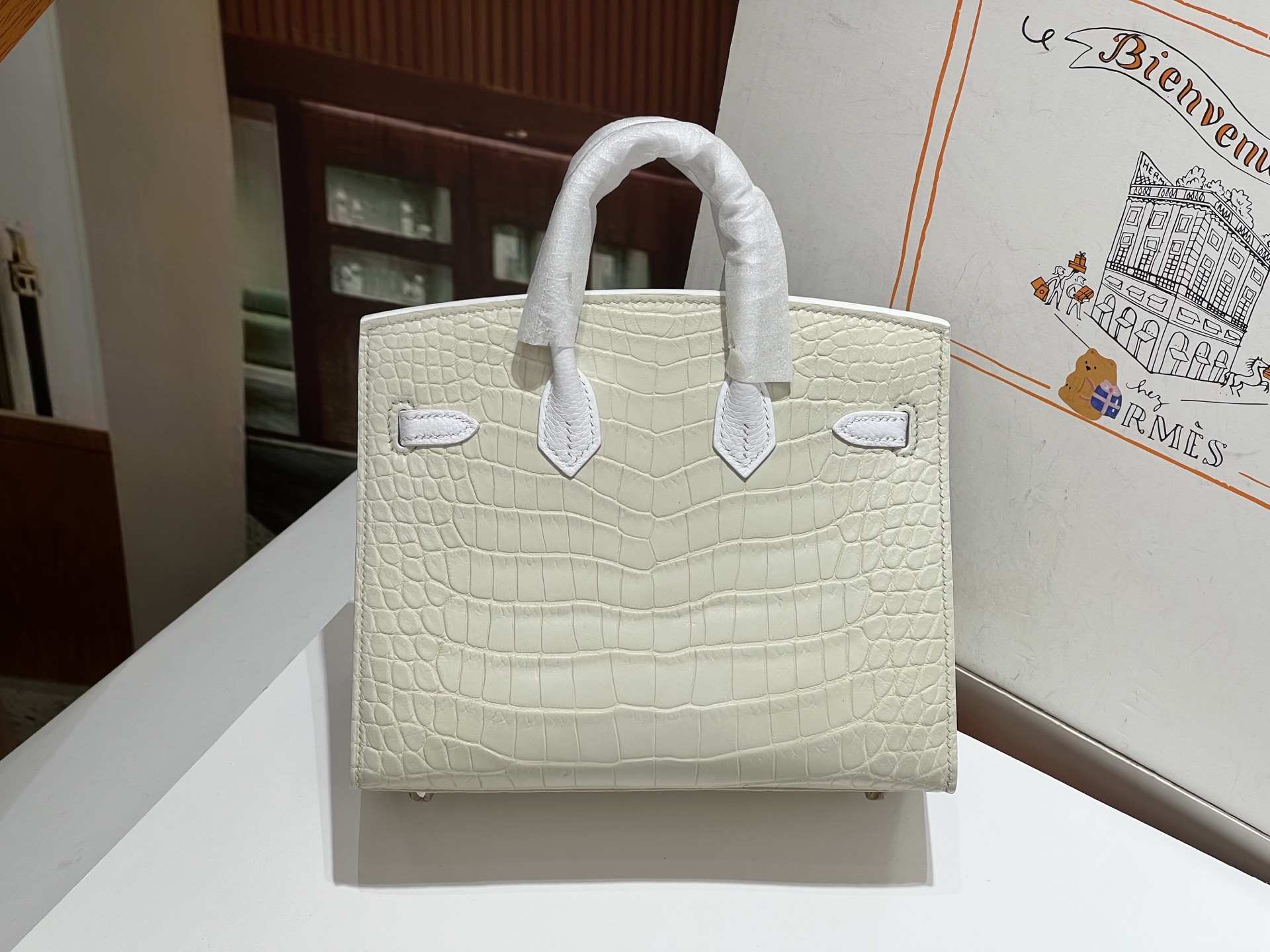 Birkin 20 cm House Bag – “First Snow” / Silver-Tone Hardware - 图片 3