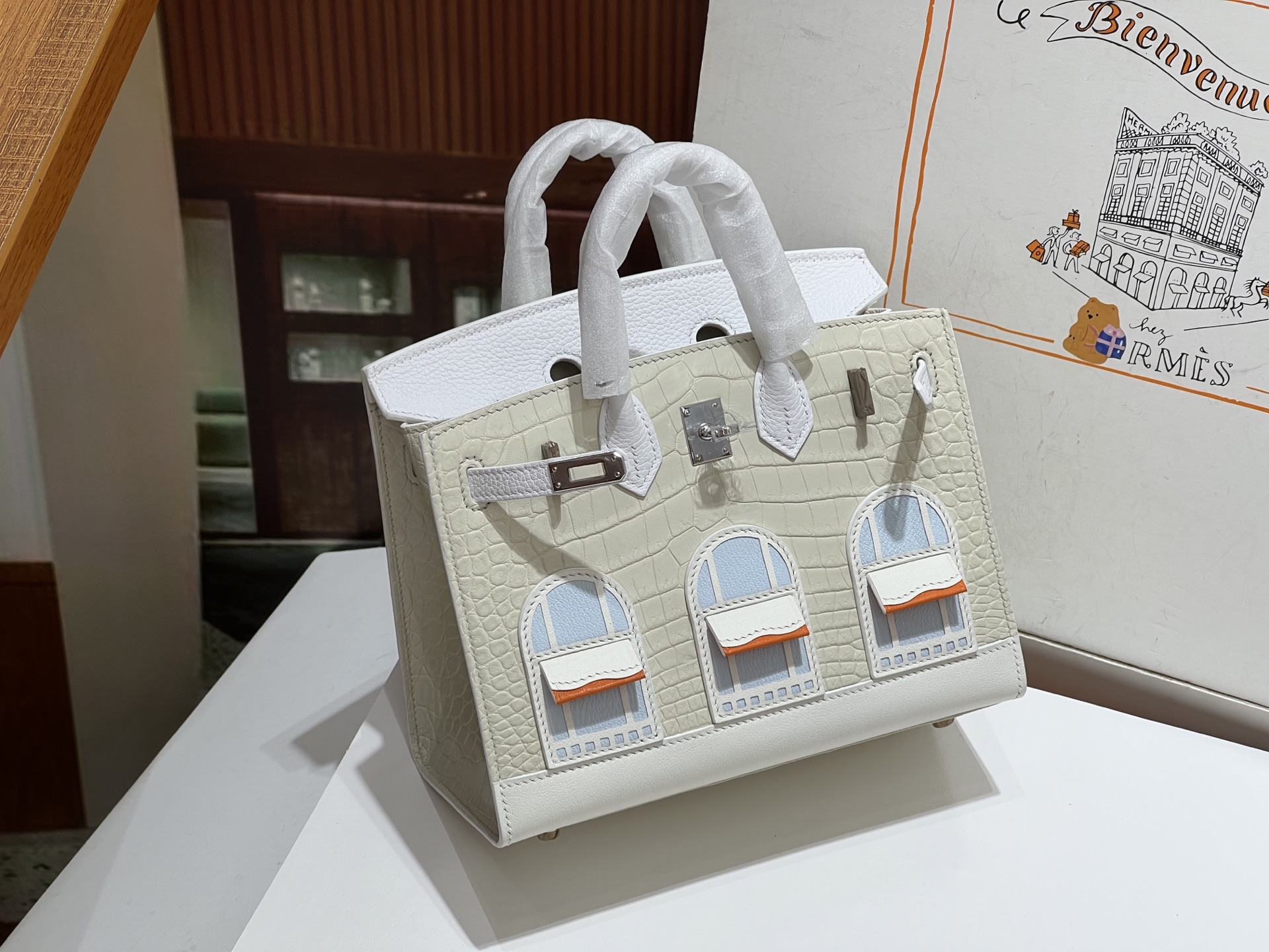 Birkin 20 cm House Bag – “First Snow” / Silver-Tone Hardware - 图片 5