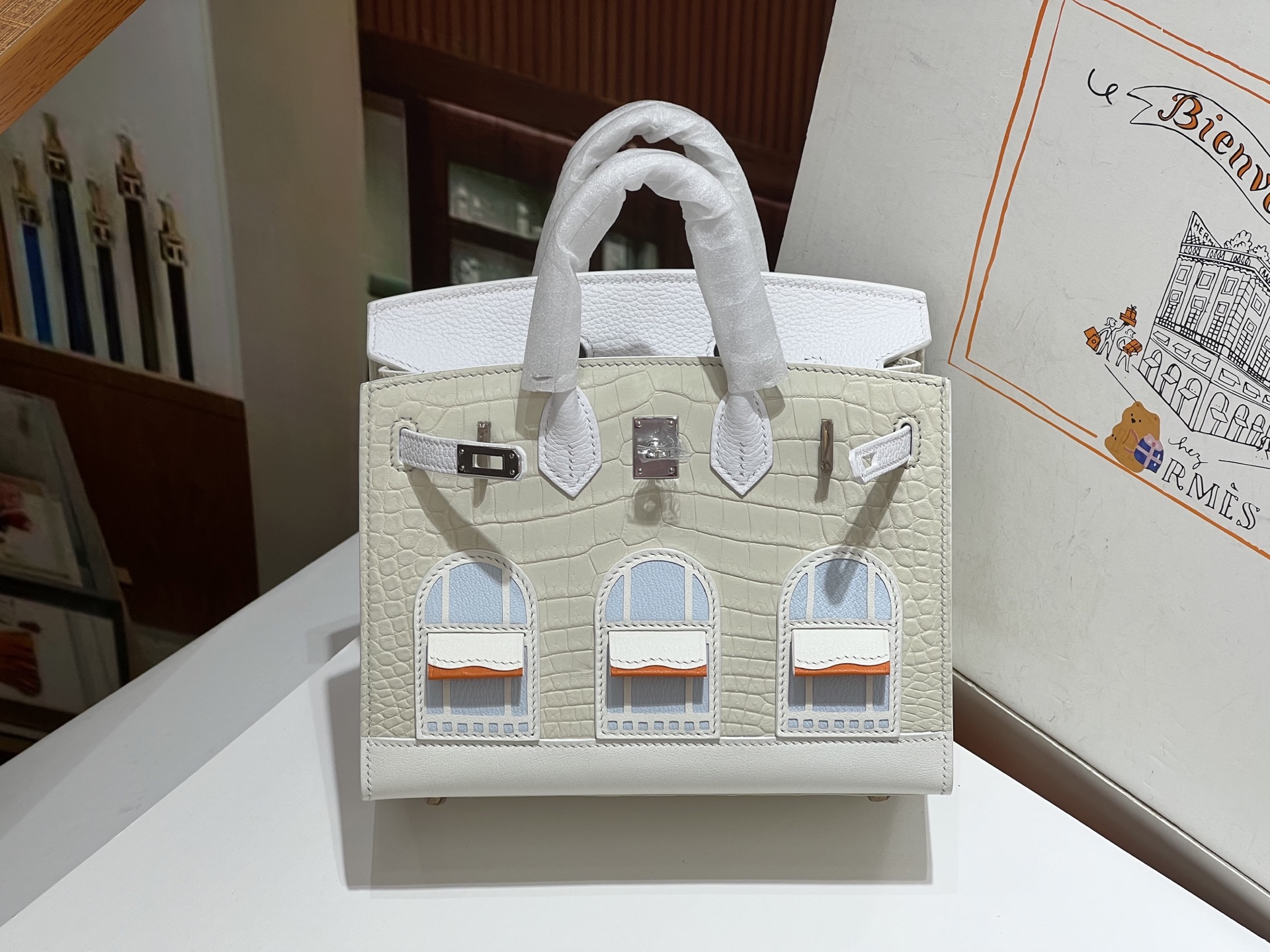 Birkin 20 cm House Bag – “First Snow” / Silver-Tone Hardware - 图片 4