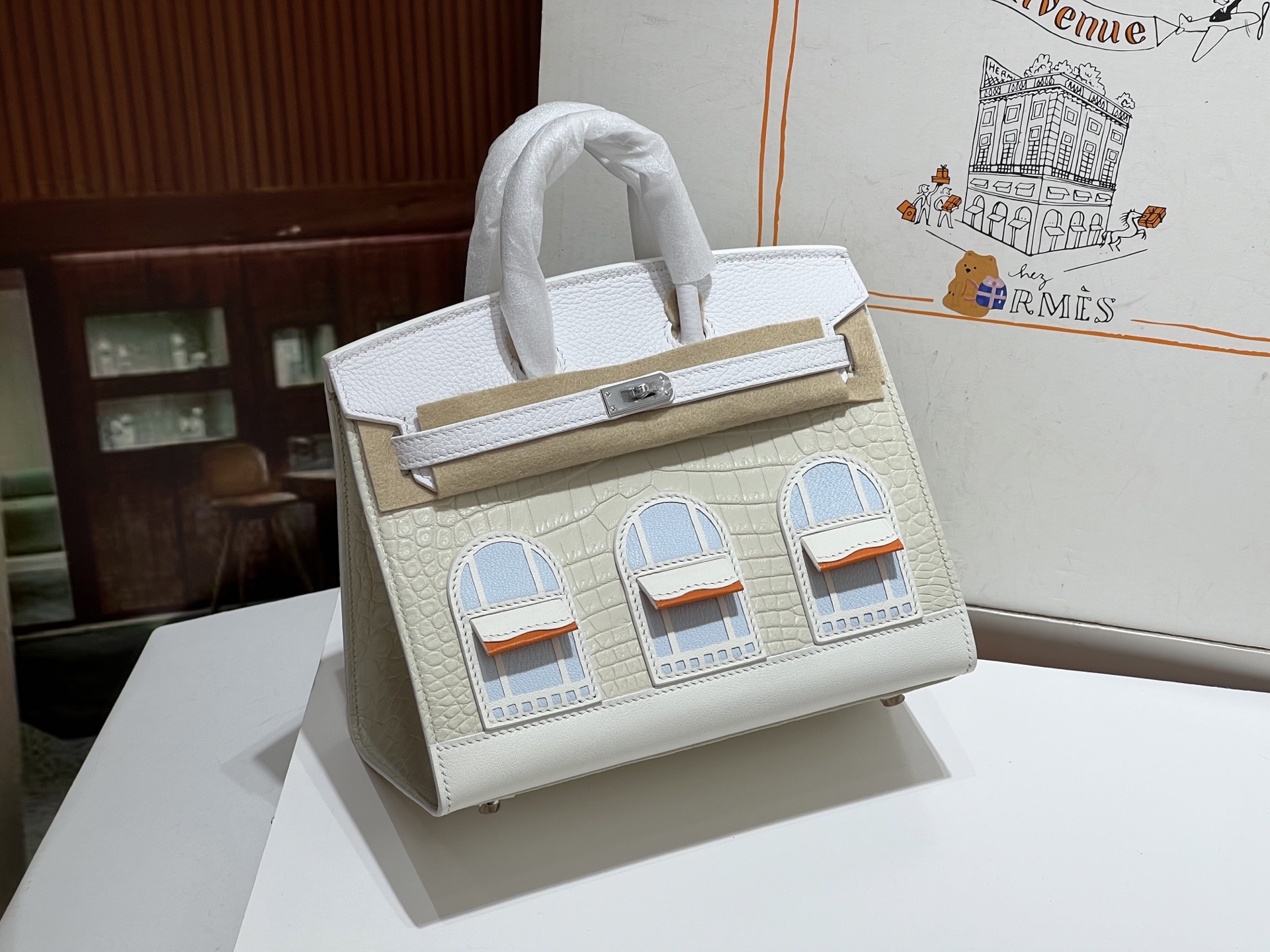 Birkin 20 cm House Bag – “First Snow” / Silver-Tone Hardware - 图片 2