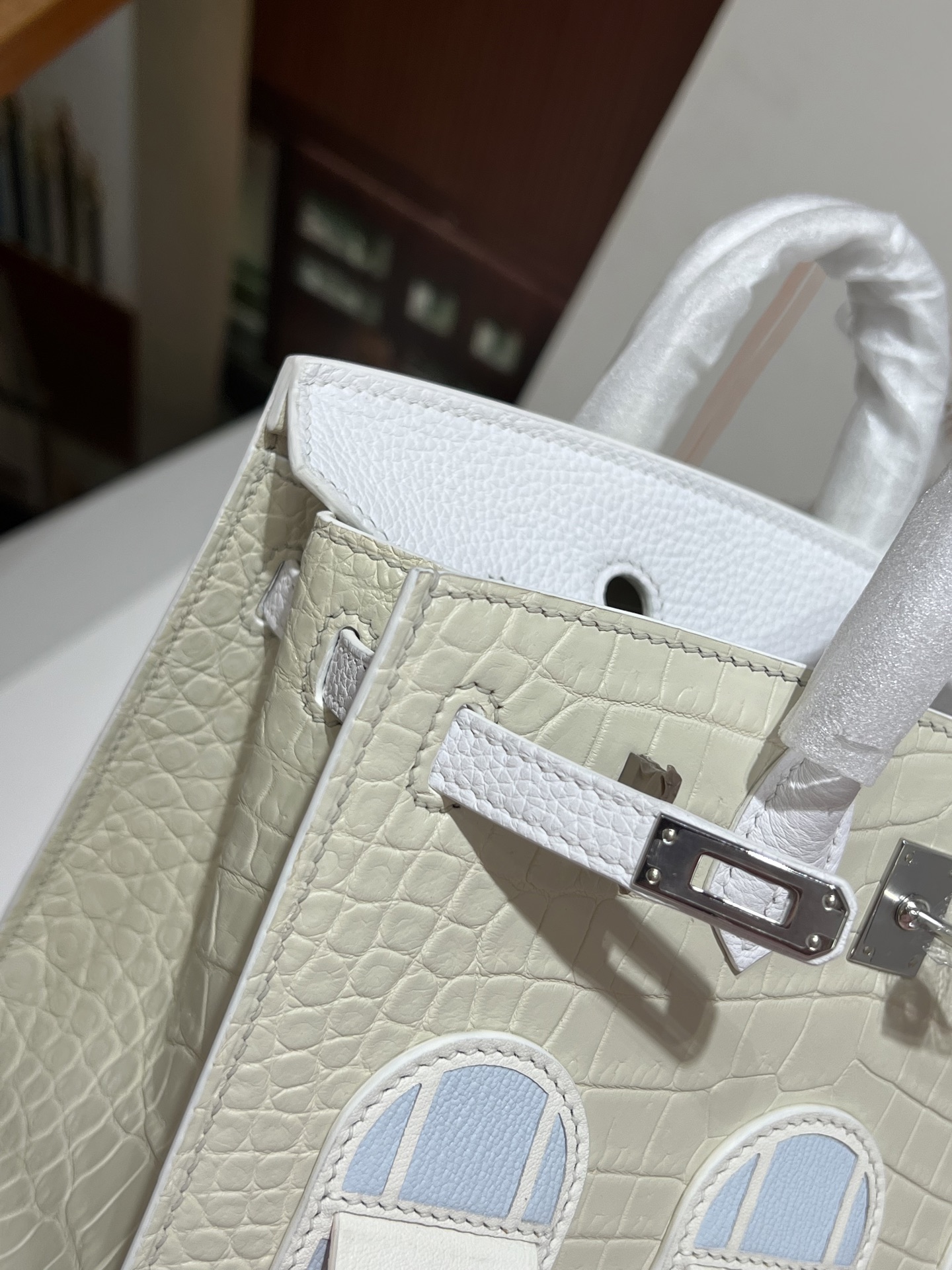 Birkin 20 cm House Bag – “First Snow” / Silver-Tone Hardware - 图片 7