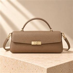 Kelly Elan handbag on warm ivory limestone